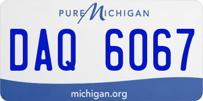 MI license plate DAQ6067