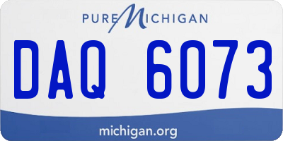 MI license plate DAQ6073