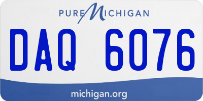 MI license plate DAQ6076