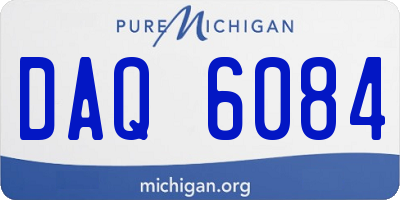 MI license plate DAQ6084