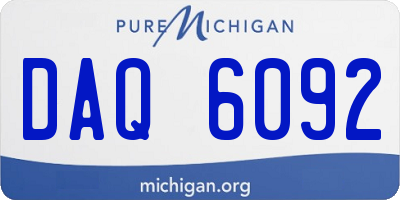 MI license plate DAQ6092
