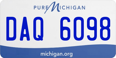 MI license plate DAQ6098