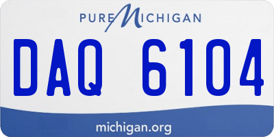 MI license plate DAQ6104