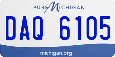 MI license plate DAQ6105