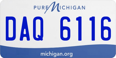 MI license plate DAQ6116