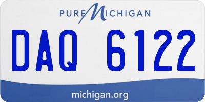 MI license plate DAQ6122