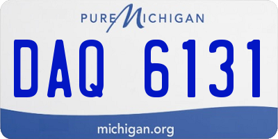MI license plate DAQ6131