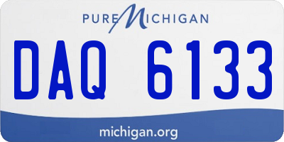 MI license plate DAQ6133