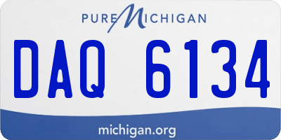 MI license plate DAQ6134
