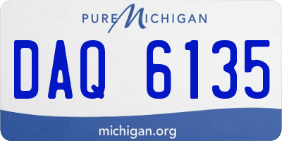 MI license plate DAQ6135