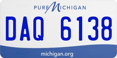 MI license plate DAQ6138