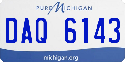 MI license plate DAQ6143