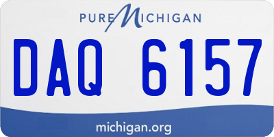 MI license plate DAQ6157