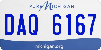 MI license plate DAQ6167