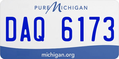 MI license plate DAQ6173