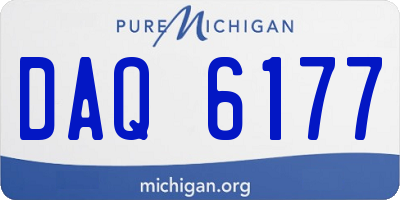 MI license plate DAQ6177