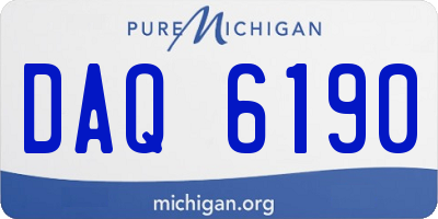 MI license plate DAQ6190