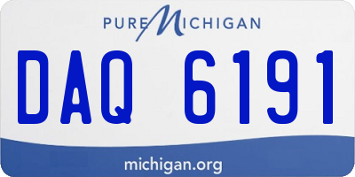 MI license plate DAQ6191