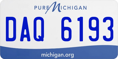 MI license plate DAQ6193