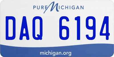 MI license plate DAQ6194
