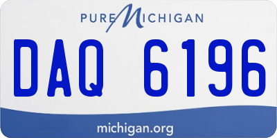 MI license plate DAQ6196