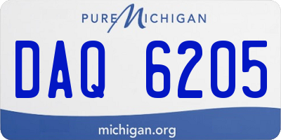 MI license plate DAQ6205