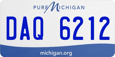 MI license plate DAQ6212