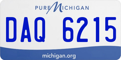 MI license plate DAQ6215