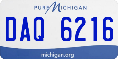 MI license plate DAQ6216