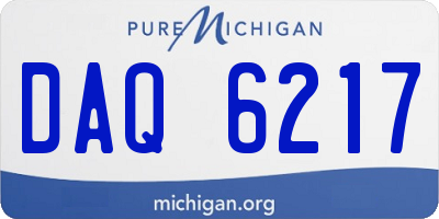 MI license plate DAQ6217