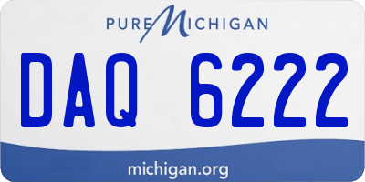 MI license plate DAQ6222