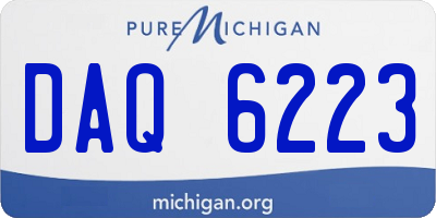 MI license plate DAQ6223