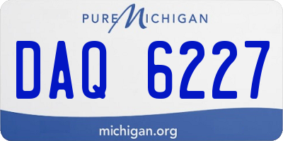 MI license plate DAQ6227