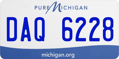 MI license plate DAQ6228