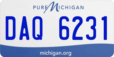 MI license plate DAQ6231
