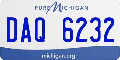 MI license plate DAQ6232