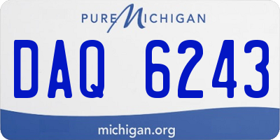 MI license plate DAQ6243