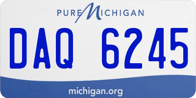 MI license plate DAQ6245