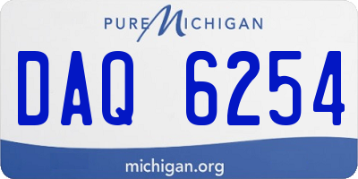 MI license plate DAQ6254