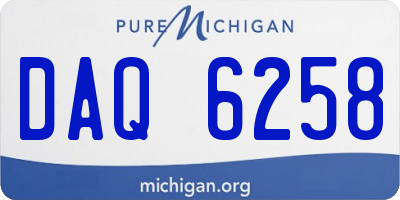 MI license plate DAQ6258