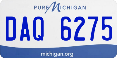MI license plate DAQ6275