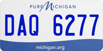 MI license plate DAQ6277