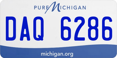 MI license plate DAQ6286