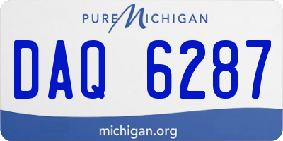 MI license plate DAQ6287