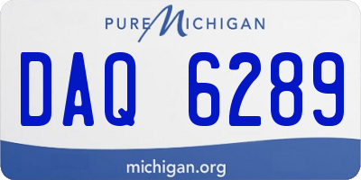 MI license plate DAQ6289