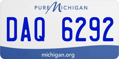 MI license plate DAQ6292