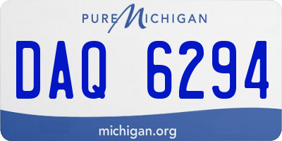 MI license plate DAQ6294