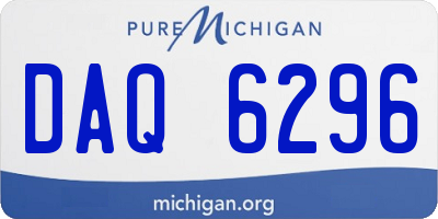 MI license plate DAQ6296