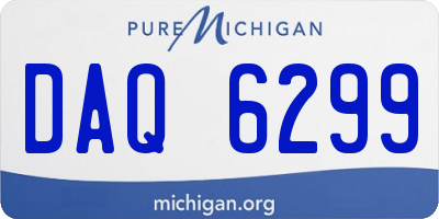 MI license plate DAQ6299
