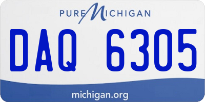 MI license plate DAQ6305
